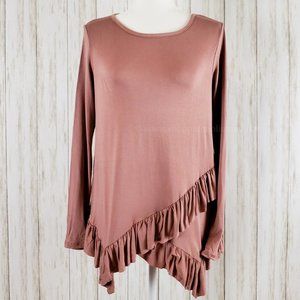 {Hailey & Co.} Modal Ruffle Bottom Top
